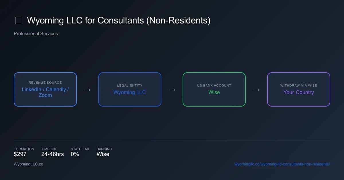 Wyoming LLC for consultants non residents - income flow diagram