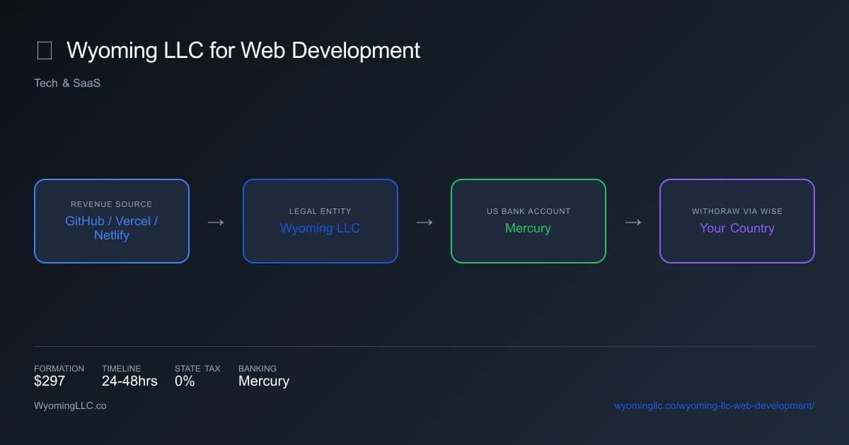 Wyoming LLC for web development - income flow diagram
